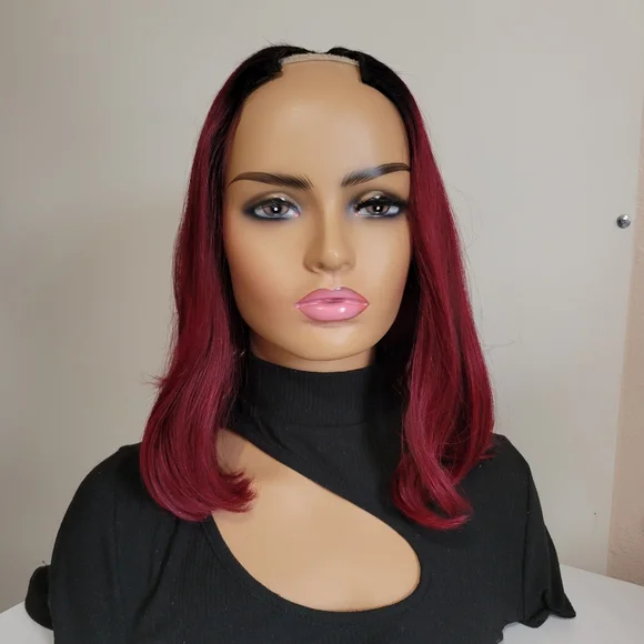 Burgundy Ombre Human Hair Wig